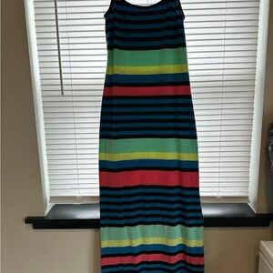 Striped Multicolor Maxi Dress Large